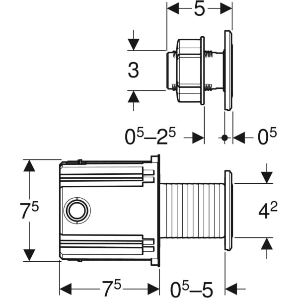 Keramag Geberit Electronic WC Flush Control Mains Operation For Sigma Concealed Cistern 12 Cm With Type 10 IR Button Round