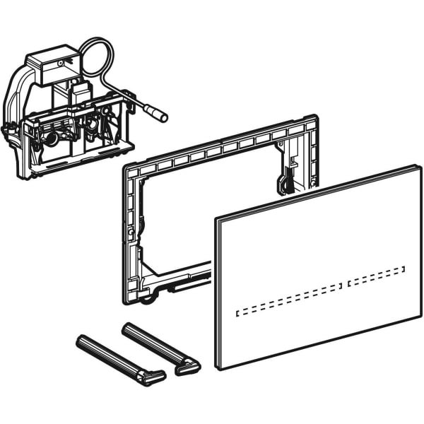 Keramag Geberit Electronic WC Flush Control Mains Operation For Sigma Concealed Cistern 8 Cm With Sigma80 Actuator Plate Square Touchless