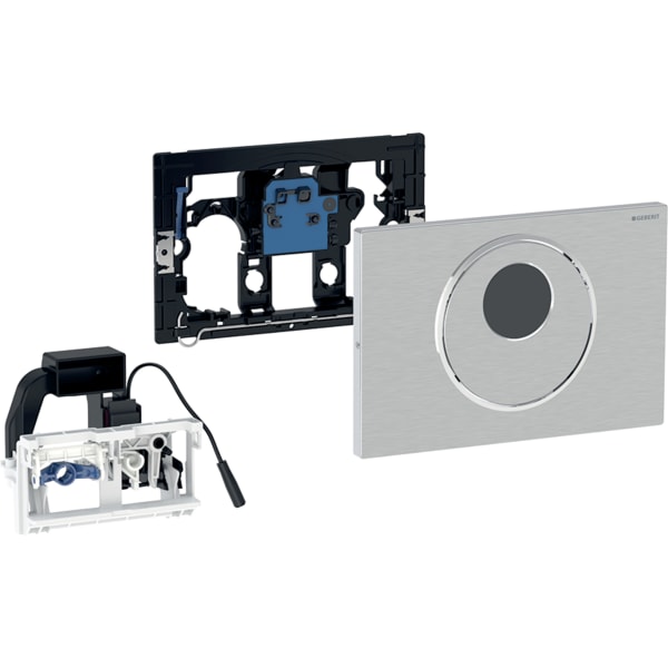 keramag Geberit electronic WC flush control mains operation for Sigma concealed cistern 8 cm with Sigma10 actuator plate round automatic / touchless / manual