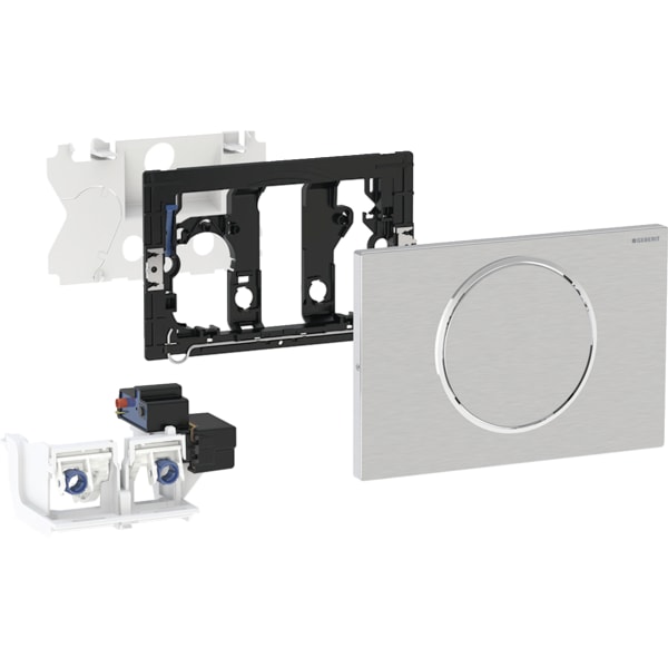 keramag Geberit electronic WC flush control mains operation for Sigma concealed cistern 12 cm with Sigma10 actuator plate round for pull-down rail radio