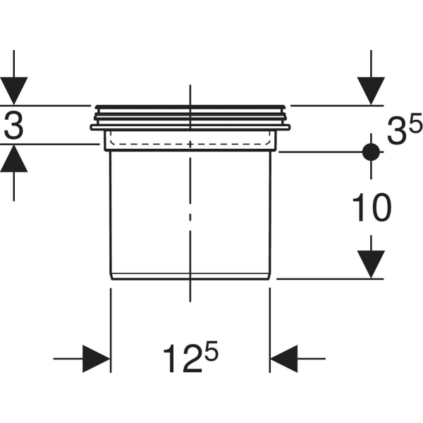 Keramag Geberit Extension Piece For Floor Drains 13 X 13 Cm