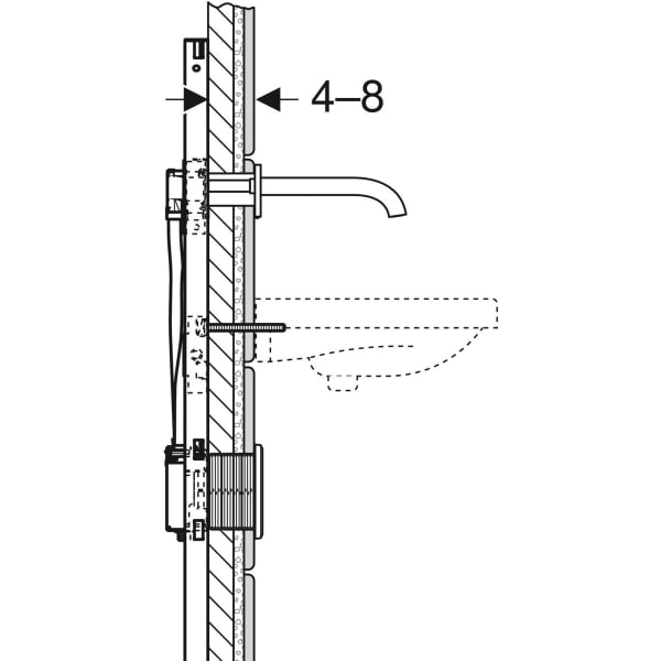 Keramag Geberit Extension Set For Piave And Brenta Washbasin Taps Wall-mounted With Concealed Function Box