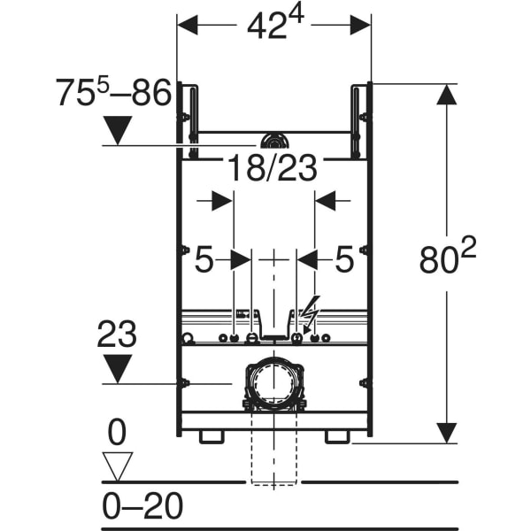 Keramag Geberit GIS Element For Wall-hung WC With Close-coupled Exposed Cistern 95 Cm