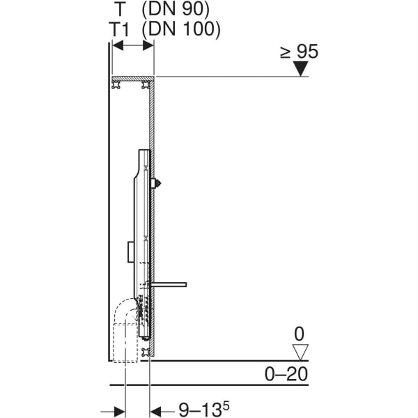 Keramag Geberit GIS Element For Wall-hung WC With Close-coupled Exposed Cistern 95 Cm