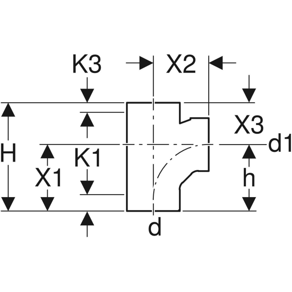 Keramag Geberit HDPE Branch Fitting 88.5° Swept Entry