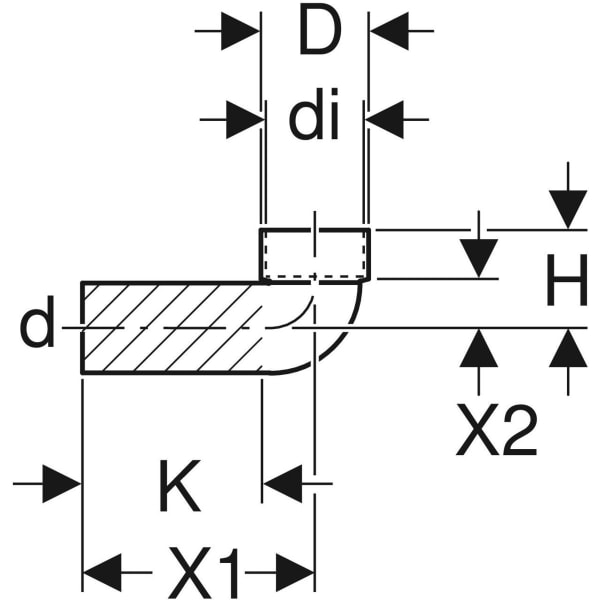 Keramag Geberit HDPE Connection Bend 88.5° For Floor-standing WC