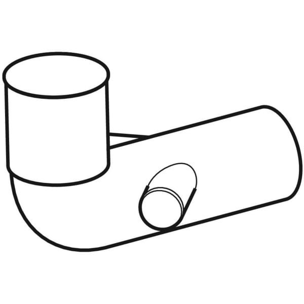 Keramag Geberit HDPE Connection Bend 88.5° With Lateral Supplementary Connections For Floor-standing WC