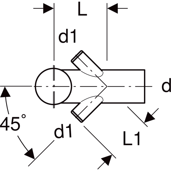 Keramag Geberit HDPE Connection Bend 88.5° With Lateral Supplementary Connections For Floor-standing WC