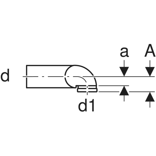 Keramag Geberit HDPE Connection Bend 90° For Wall-hung WC Offset To The Right With Extension