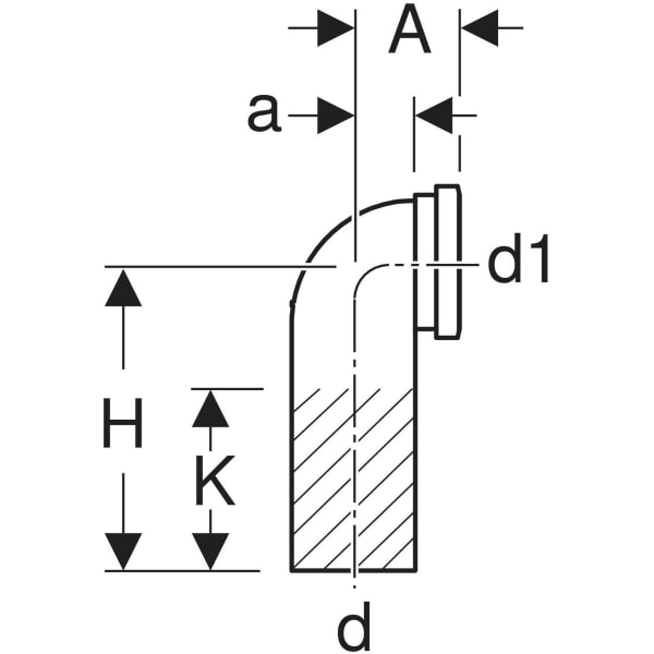 Keramag Geberit HDPE Connection Bend 90° For Wall-hung WC With Extension