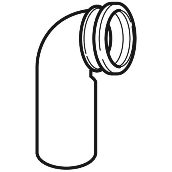Keramag Geberit HDPE Connection Bend 90° With Lip Seal Extended For Wall-hung WC