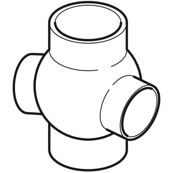 Keramag Geberit HDPE Double Branchball 88.5° Connections 135° Offset