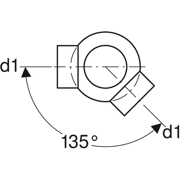 Keramag Geberit HDPE Double Branchball 88.5° Connections 135° Offset