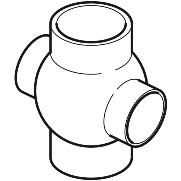 Keramag Geberit HDPE Double Branchball 88.5° Connections 180° Offset