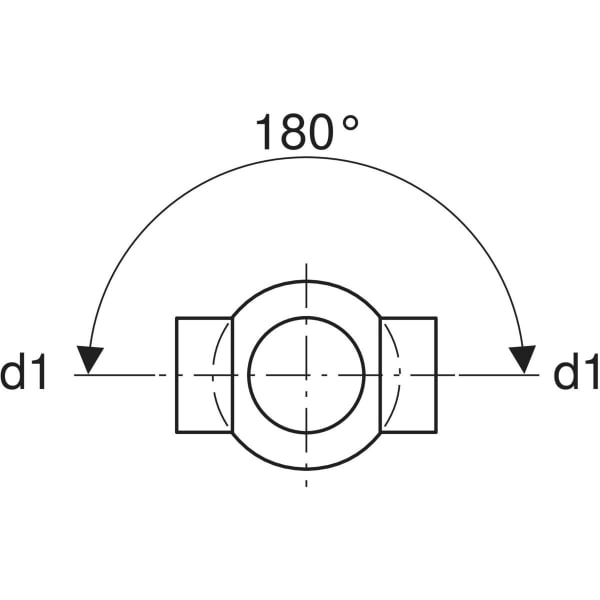 Keramag Geberit HDPE Double Branchball 88.5° Connections 180° Offset