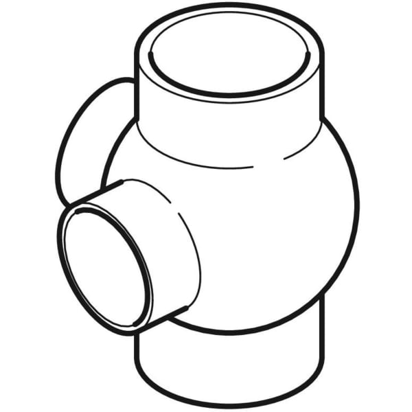 Keramag Geberit HDPE Double Branchball 88.5° Connections 90° Offset