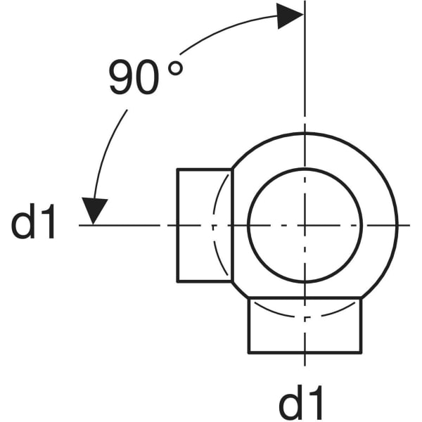 Keramag Geberit HDPE Double Branchball 88.5° Connections 90° Offset