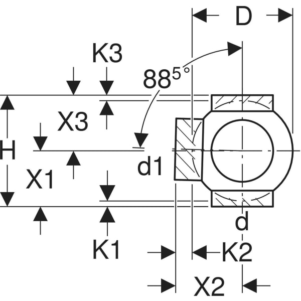 Keramag Geberit HDPE Double Branchball 88.5° Connections 90° Offset