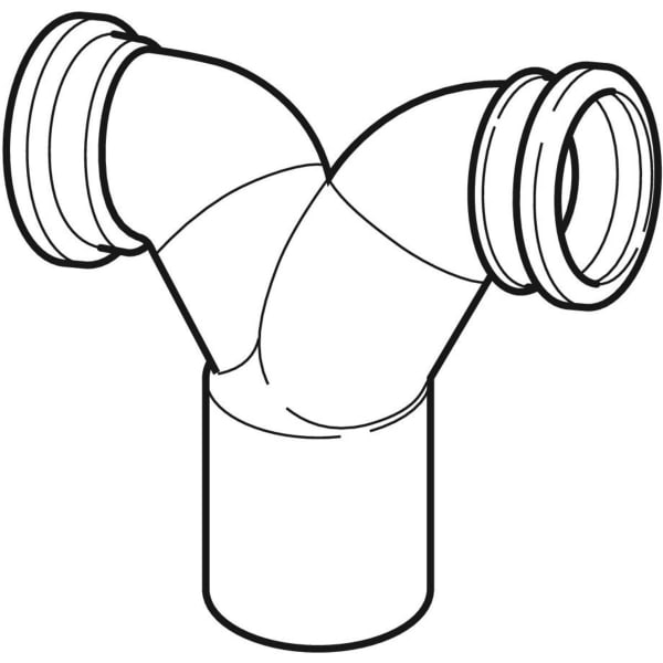 Keramag Geberit HDPE Double Connection Bend 90° For Wall-hung WC