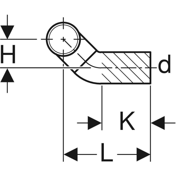 Keramag Geberit HDPE Double Connection Bend 90° Offset For Wall-hung WC