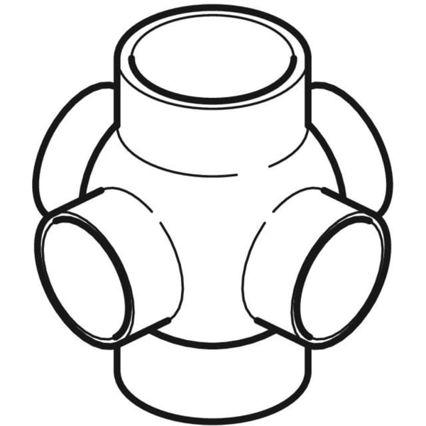 Keramag Geberit HDPE Quadruple Branchball 88.5° Connections 90° Offset