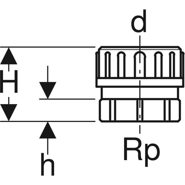 Keramag Geberit HDPE Straight Adapter With Female Thread And Compression Joint