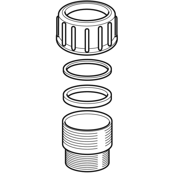 Keramag Geberit HDPE Straight Adapter With Male Thread And Compression Joint