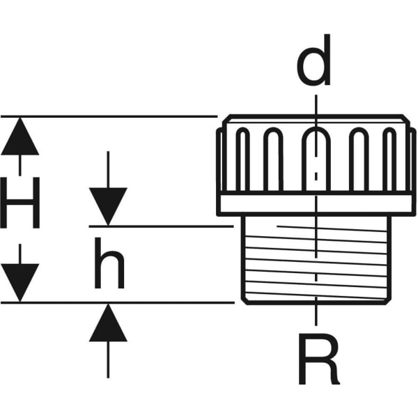 Keramag Geberit HDPE Straight Adapter With Male Thread And Compression Joint