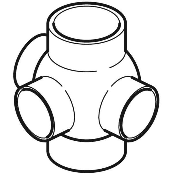 Keramag Geberit HDPE Triple Branchball 88.5° Connections 90° Offset
