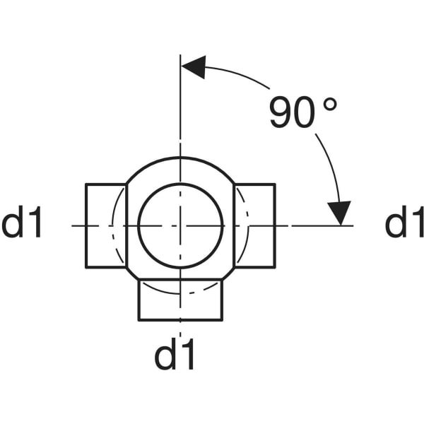 Keramag Geberit HDPE Triple Branchball 88.5° Connections 90° Offset