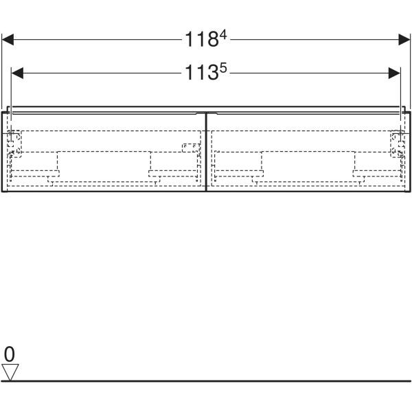 Keramag Geberit ICon Cabinet For Double Washbasin With Two Drawers