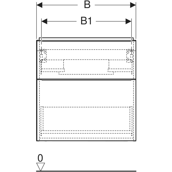 Keramag Geberit ICon Cabinet For Washbasin With Two Drawers Small Projection