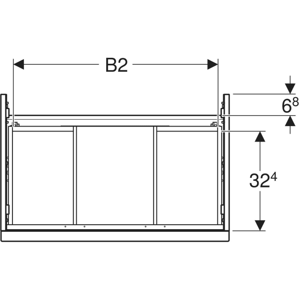 Keramag Geberit ICon Cabinet For Washbasin With Two Drawers