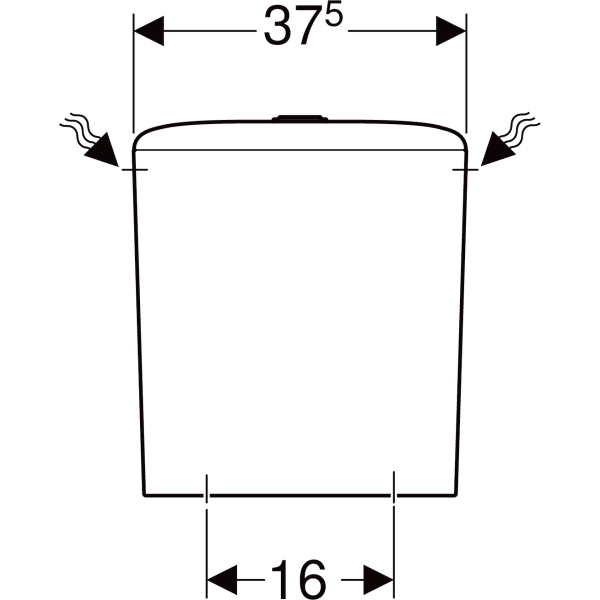 Keramag Geberit ICon Exposed Cistern Close-coupled Dual Flush Lateral Water Supply Connection 4.5 / 3 Litre