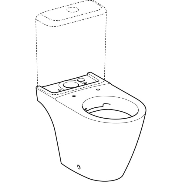 Keramag Geberit ICon Floor-standing WC For Close-coupled Exposed Cistern Washdown Shrouded Rimfree