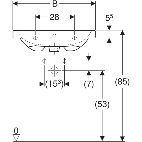 Keramag Geberit ICon Light Washbasin Small Projection