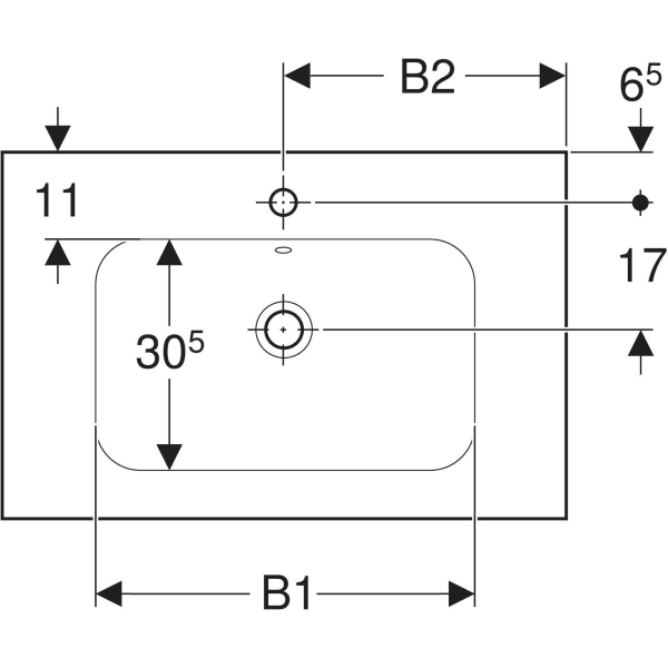 Keramag Geberit ICon Light Washbasin With Shelf Surface