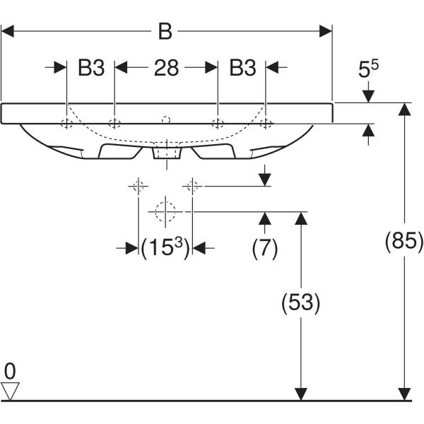 Keramag Geberit ICon Light Washbasin With Shelf Surface