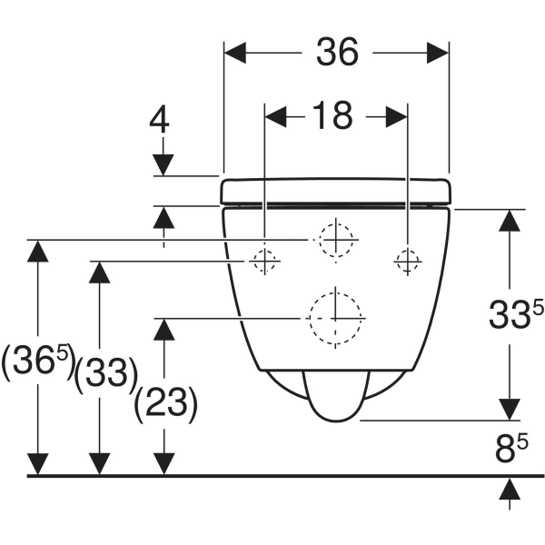 Keramag Geberit ICon Set Of Wall-hung WC Washdown Shrouded TurboFlush With WC Seat