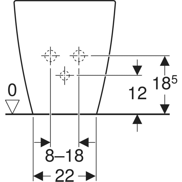 Keramag Geberit ICon Square Floor-standing Bidet Back-to-wall Shrouded