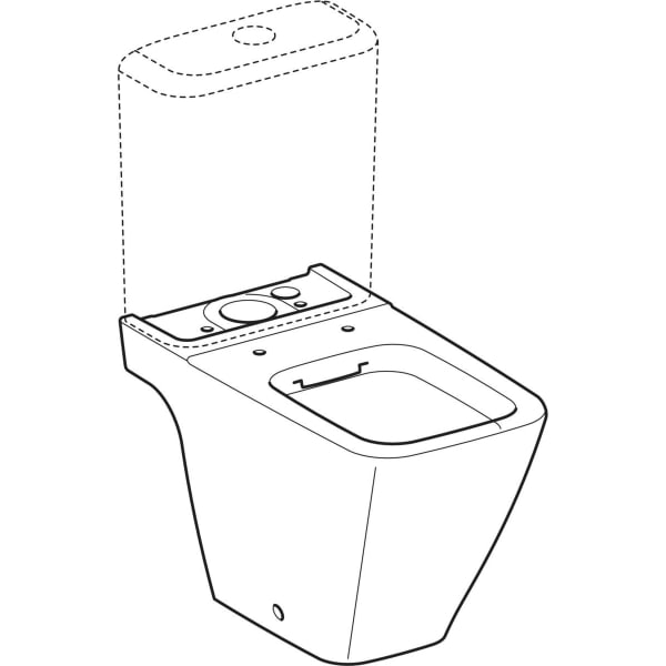 Keramag Geberit ICon Square Floor-standing WC For Close-coupled Exposed Cistern Washdown Shrouded Rimfree