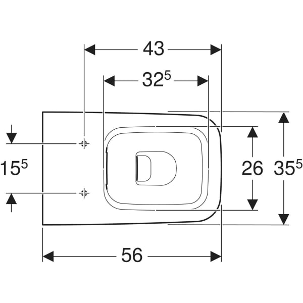 Keramag Geberit ICon Square Floor-standing WC Washdown Back-to-wall Shrouded Rimfree