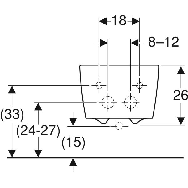 Keramag Geberit ICon Square Wall-hung Bidet Shrouded