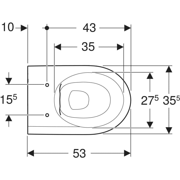 Keramag Geberit ICon Wall-hung WC Washdown Shrouded Rimfree