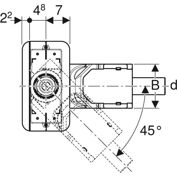 Keramag Geberit Installation Set For CleanLine Shower Channel For Screed Height At Inlet 90–220 Mm