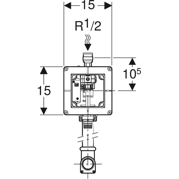Keramag Geberit Installation Set For Urinal Flush Controls With 1/2" Connection
