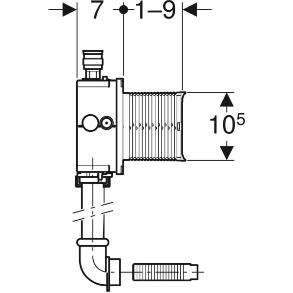 Keramag Geberit Installation Set For Urinal Flush Controls With 1/2" Connection