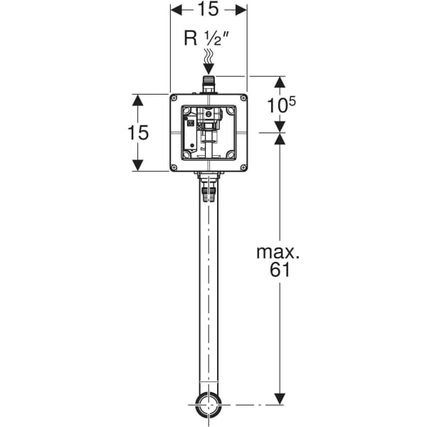 Keramag Geberit Installation Set With Flush Pipe For Urinal Flush Control Universal