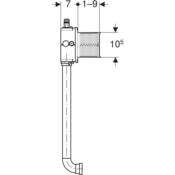 Keramag Geberit Installation Set With Flush Pipe For Urinal Flush Control Universal