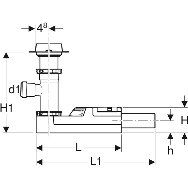Keramag Geberit Installation Set With Inlet For Shower Channels Of The CleanLine Series